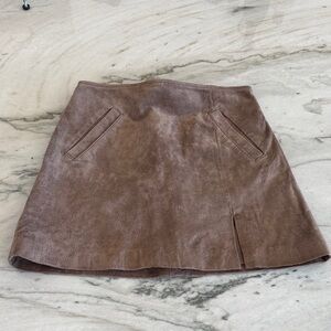 Blank NYC Taupe Suede Mini Skirt